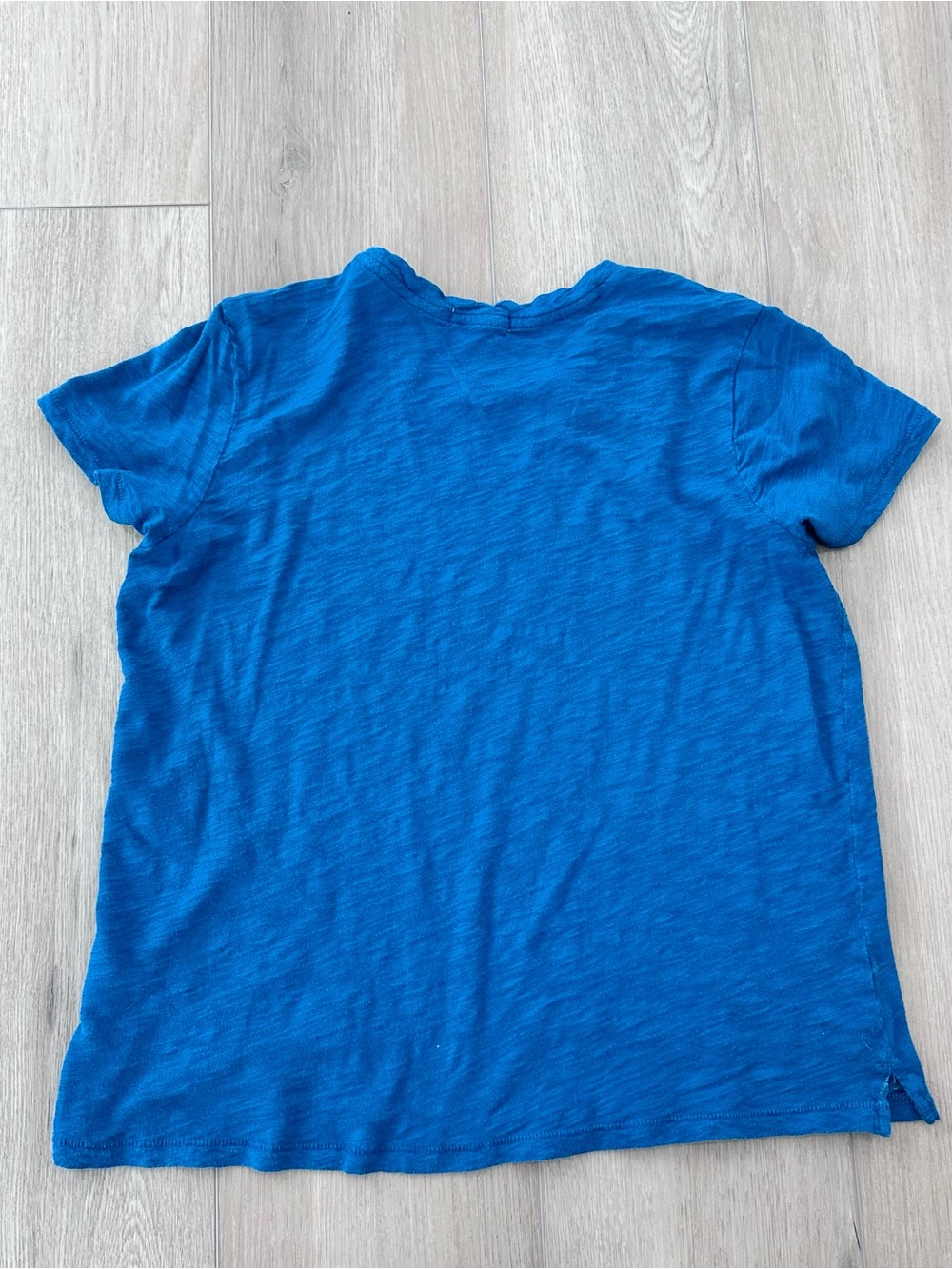GOLDIE pima cotton crewneck short sleeve T shirt white blue small - Picture 5 of 9